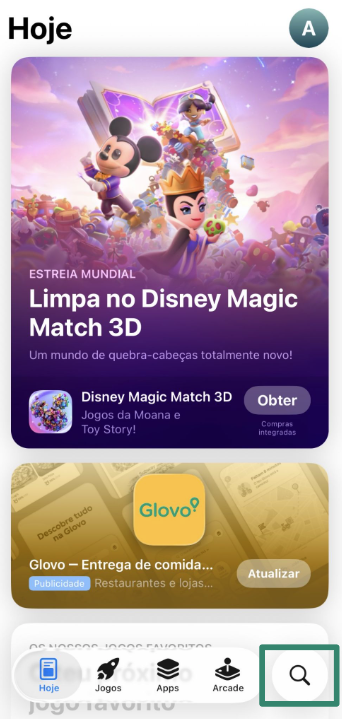 Accessing the App Store on iOS.