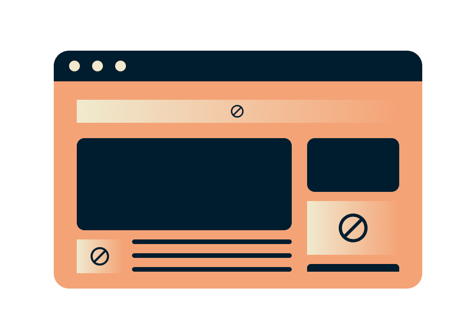 fonctionnalité protection avancée bloqueur de publicité illustration blocage site web page web