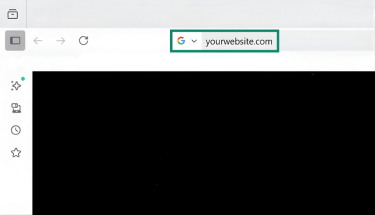 A browser address bar example displaying “yourwebsite.com” for visiting a site.