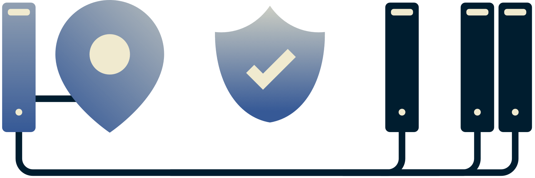 Un server da una posizione che si connette in modo sicuro ai server remoti.