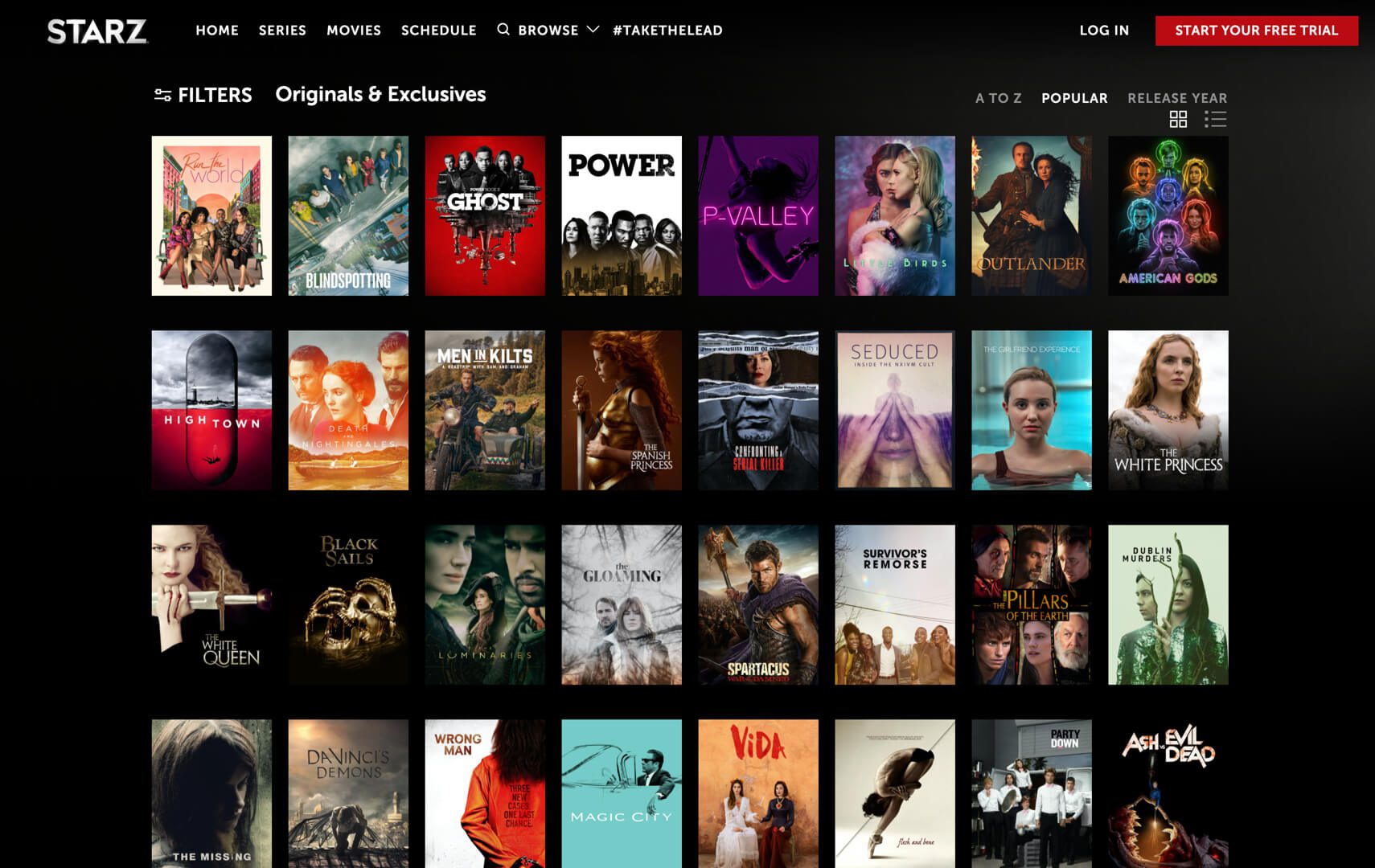 Stream Starz shows Outlander, Power, P-Valley, Black Sails en meer met een VPN