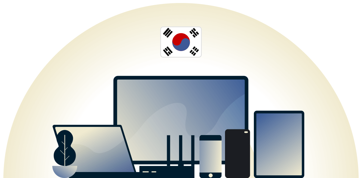 South Korea VPN protecting a variety of devices.