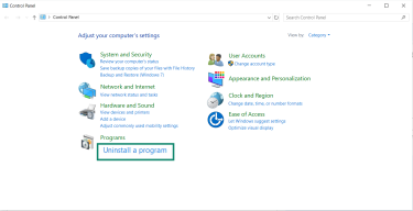Uninstall a program on Windows.